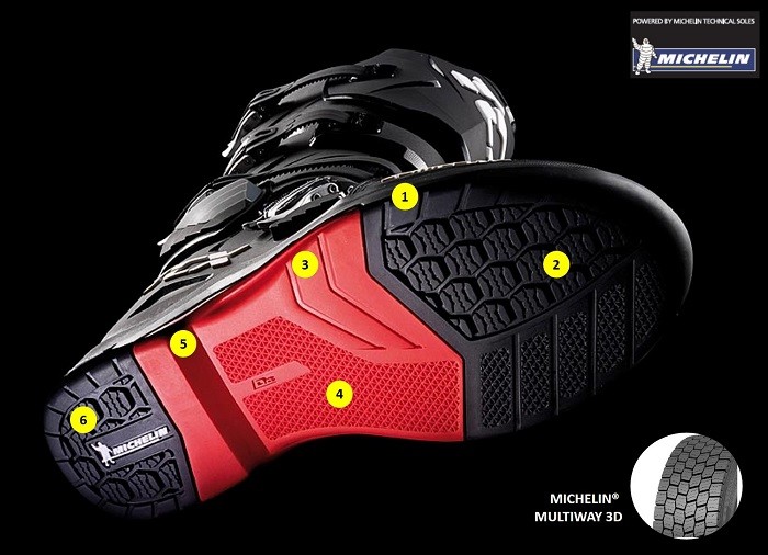 Botas Moto TCX COMP EVO 2 MICHELIN NEGRO ROJO - Imagen 6