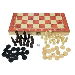 Ajedrez de madera 2 en 1 – Ajedrez – Backgammon