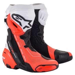 Botas Alpinestars Supertech R ventiladas negra blanca roja fluor