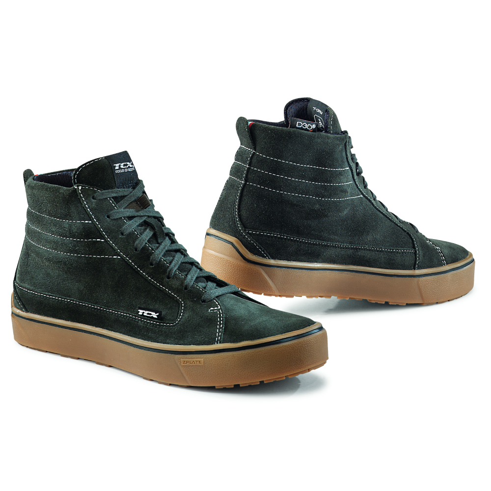 Botas Moto TCX STREET 3 WP VERDE MARRON