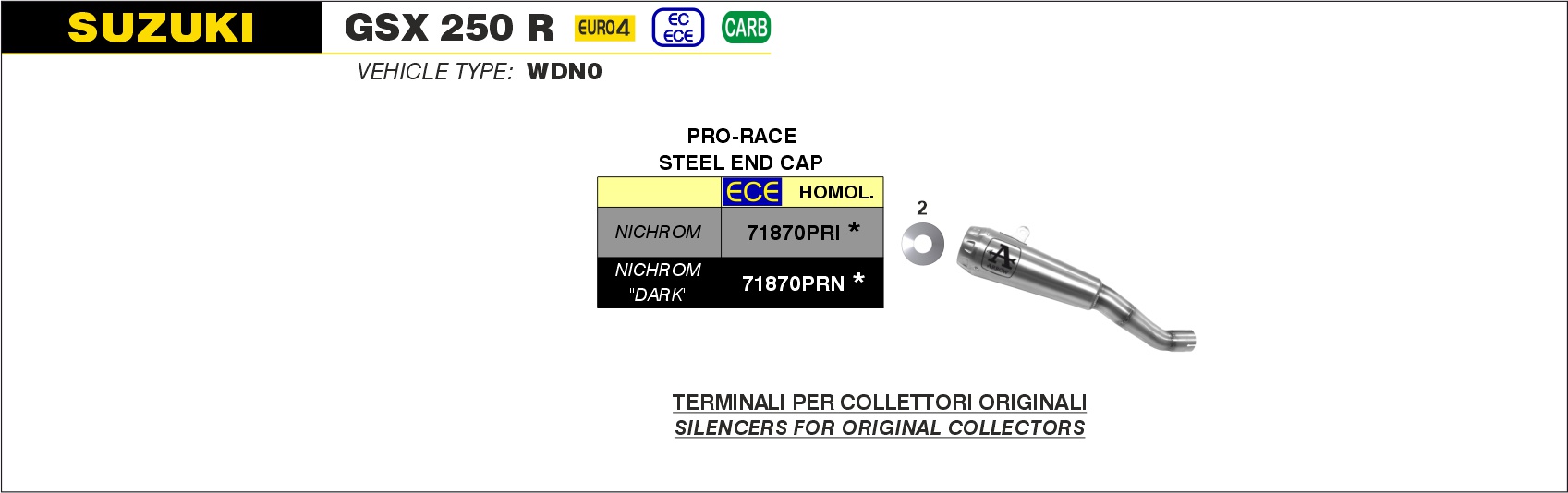 Arrow Silencioso Pro-Race Nichrom Dark»» 71870PRN