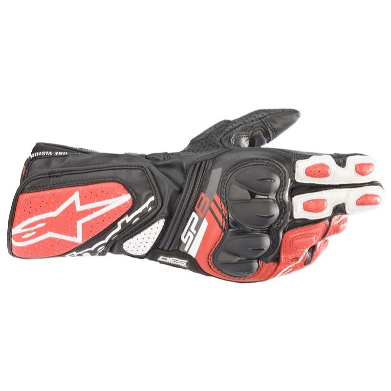 Guantes Alpinestars SP-8 V3 GLOVES BLACK WHITE BRIGHT RED - Imagen 2
